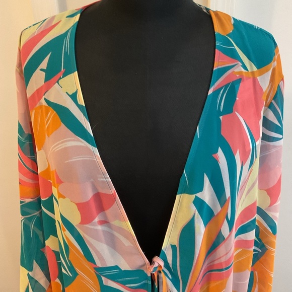 ❤️‍🔥 NWT Jantzen Paradise Palms Swim Cover Up Size 2X - Picture 4 of 6